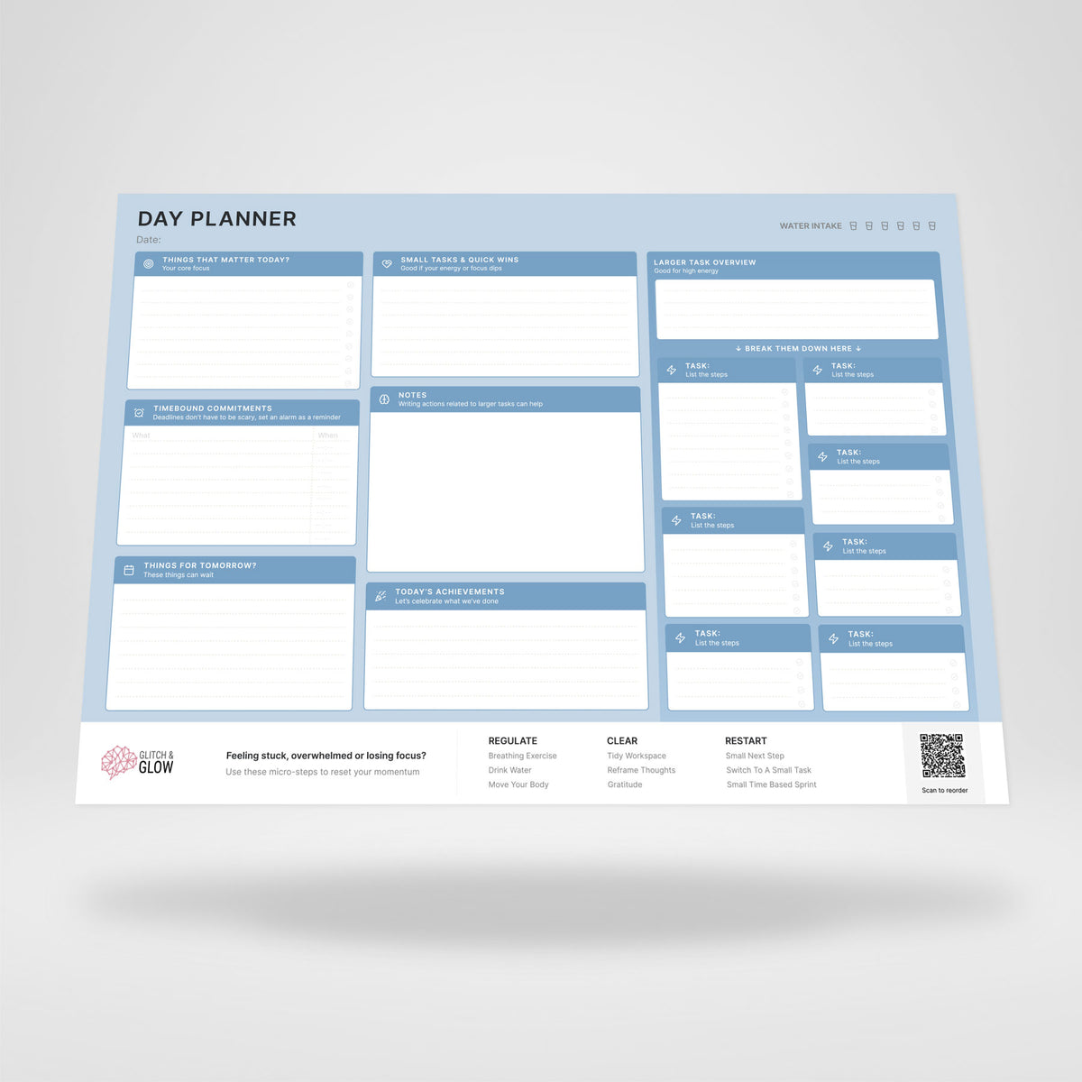 The Day Planner Desk Pad - A3 (Blue)