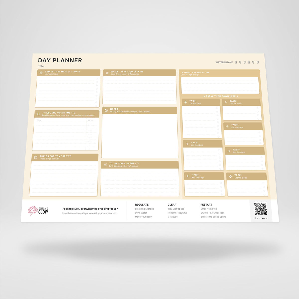 The Day Planner Desk Pad - A3 (Gold)