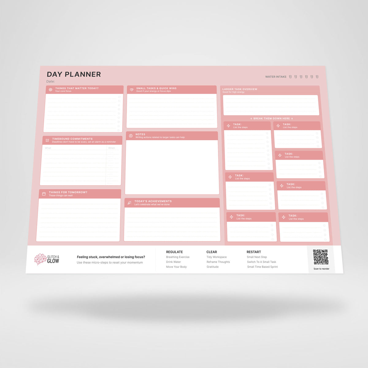 The Day Planner Desk Pad - A3 (Pink)