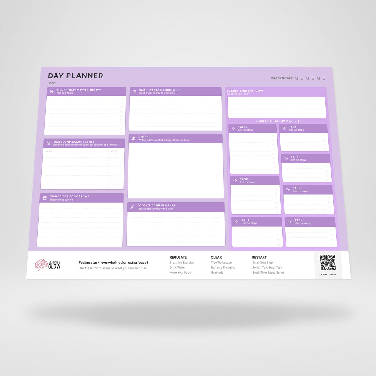 The Day Planner Desk Pad - A3 (Purple)