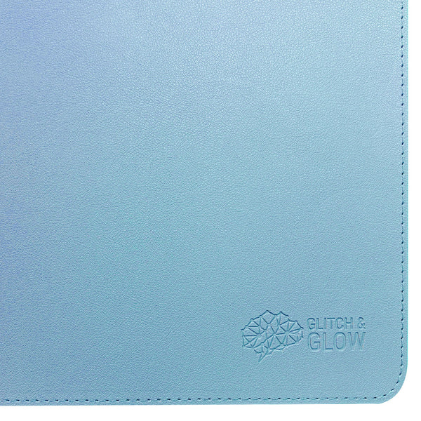 Vegan Leather Desk Mat - Light Blue (90cm × 40cm)