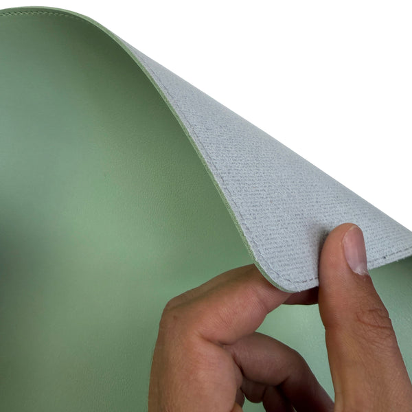 Vegan Leather Desk Mat - Sage Green (90cm × 40cm)
