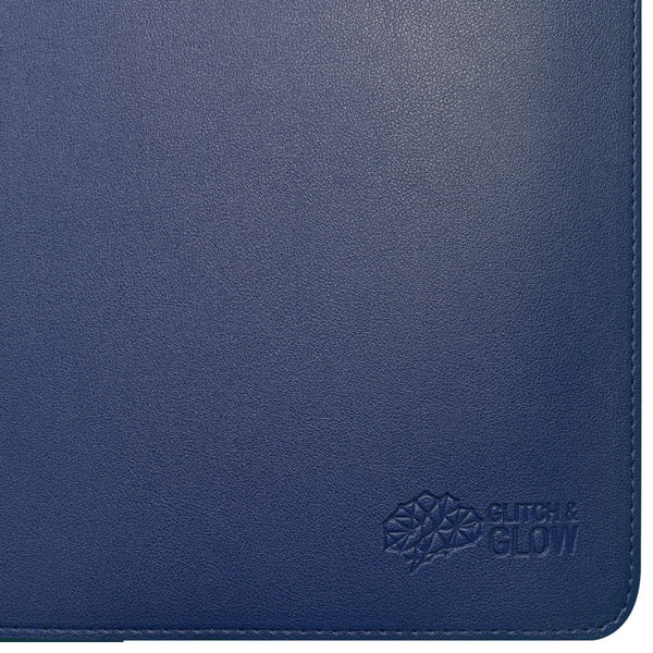Vegan Leather Desk Mat - Navy Blue (90cm × 40cm)