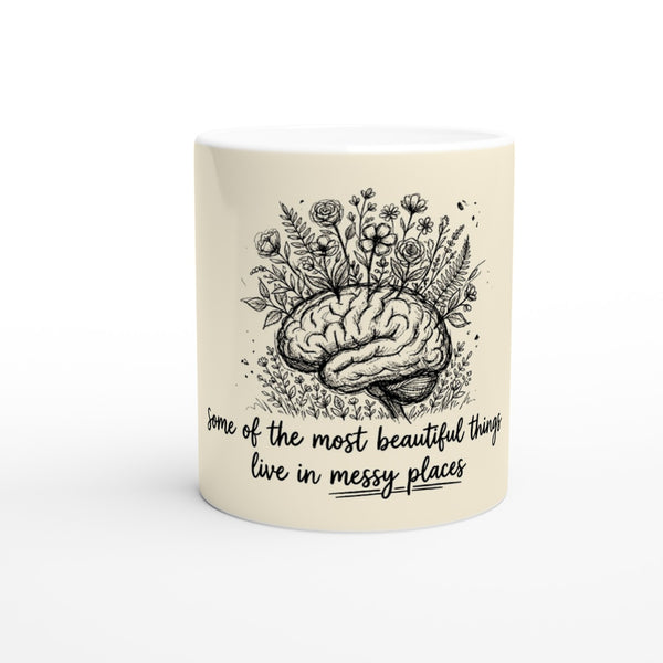 Floral Heart Mug - Cream