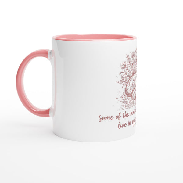 Floral Heart Mug - Pink