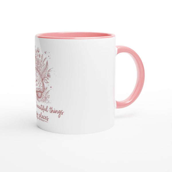 Floral Heart Mug - Pink
