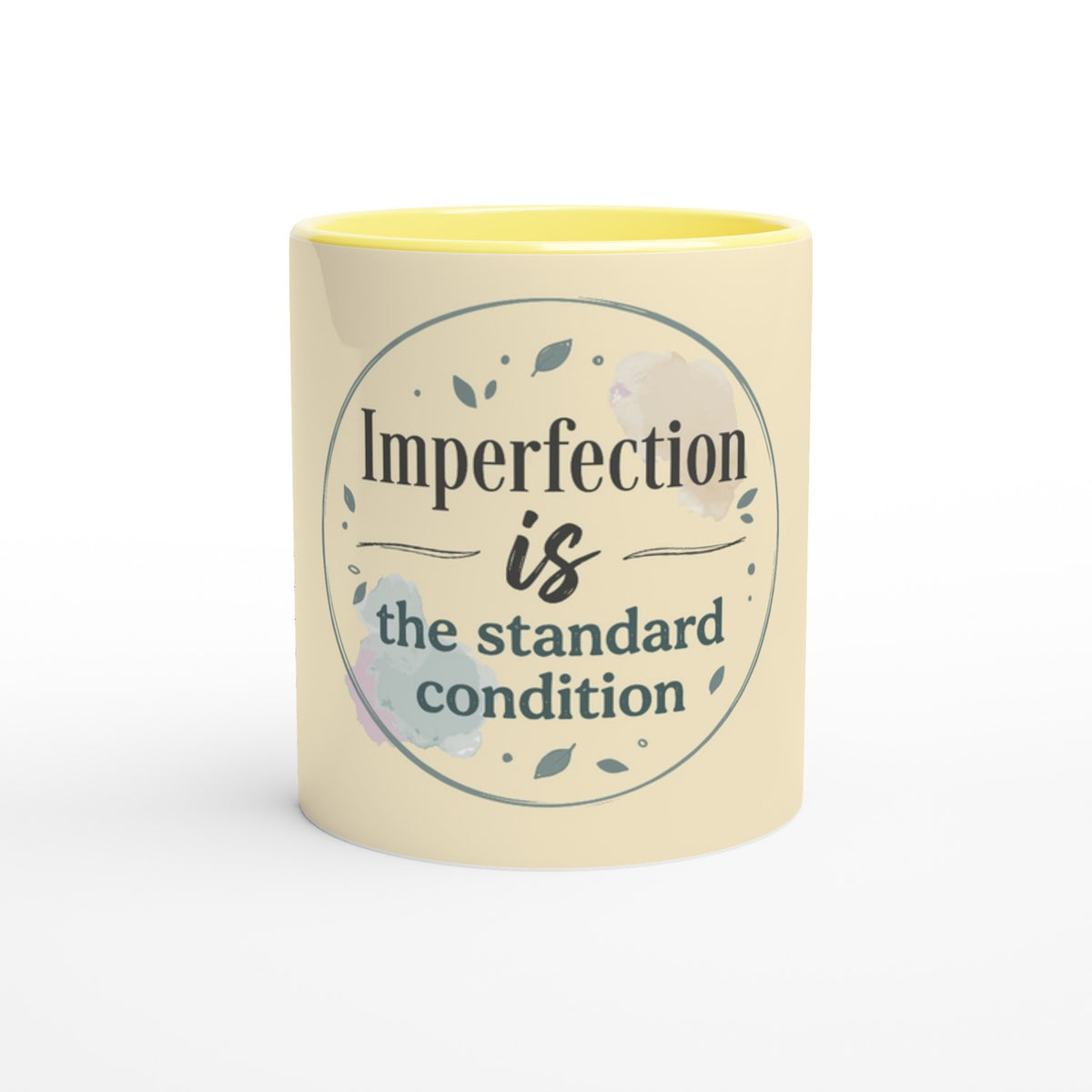 Imperfection Quote Mug - Yellow