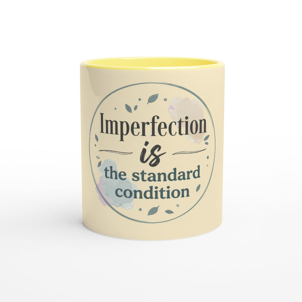 Imperfection Quote Mug - Yellow