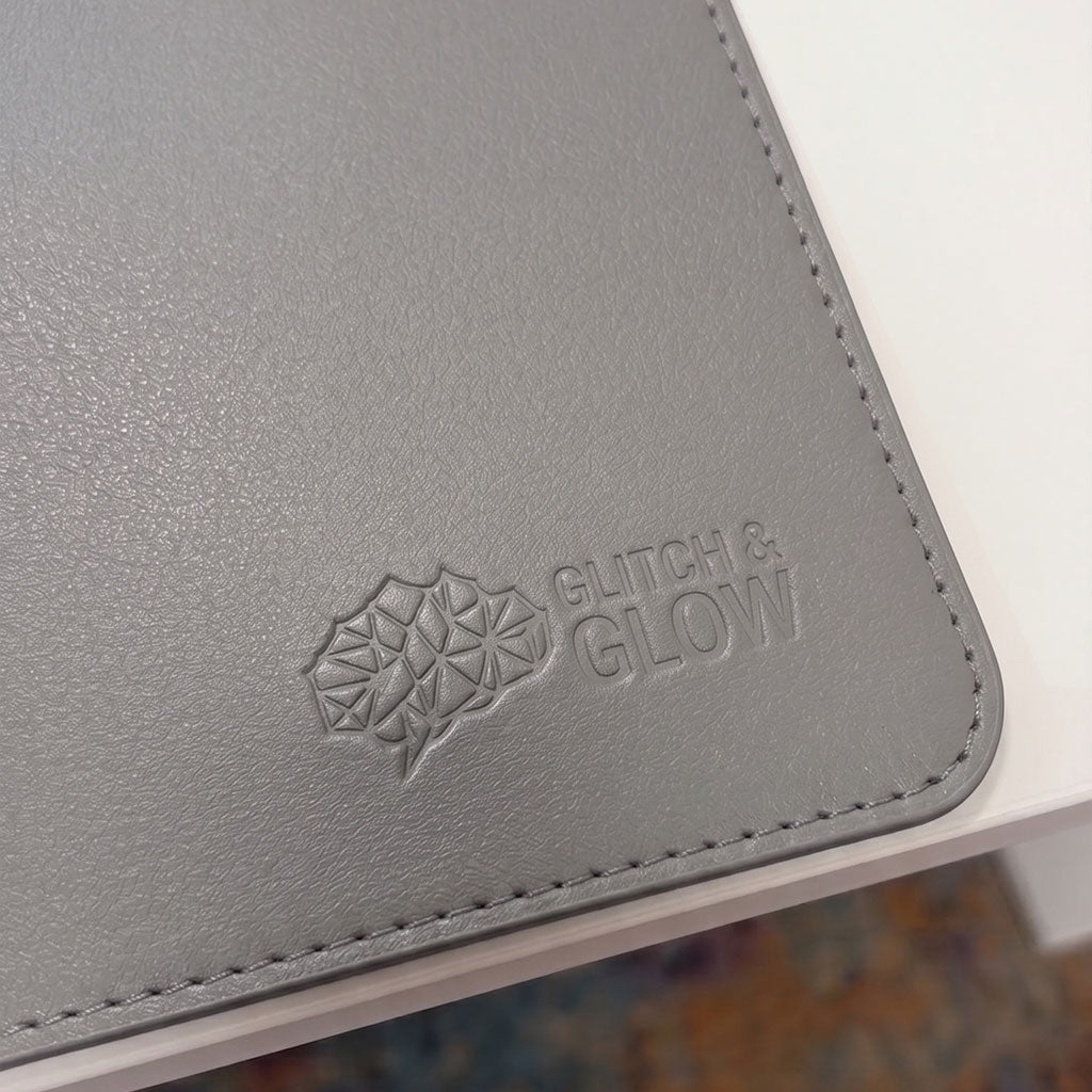 Vegan Leather Desk Mat - Grey (90cm × 40cm)