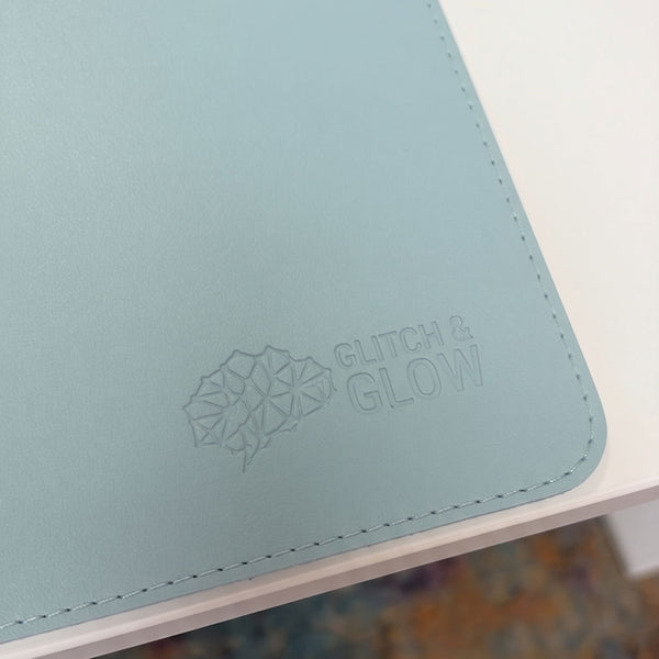 Vegan Leather Desk Mat - Light Blue (90cm × 40cm)